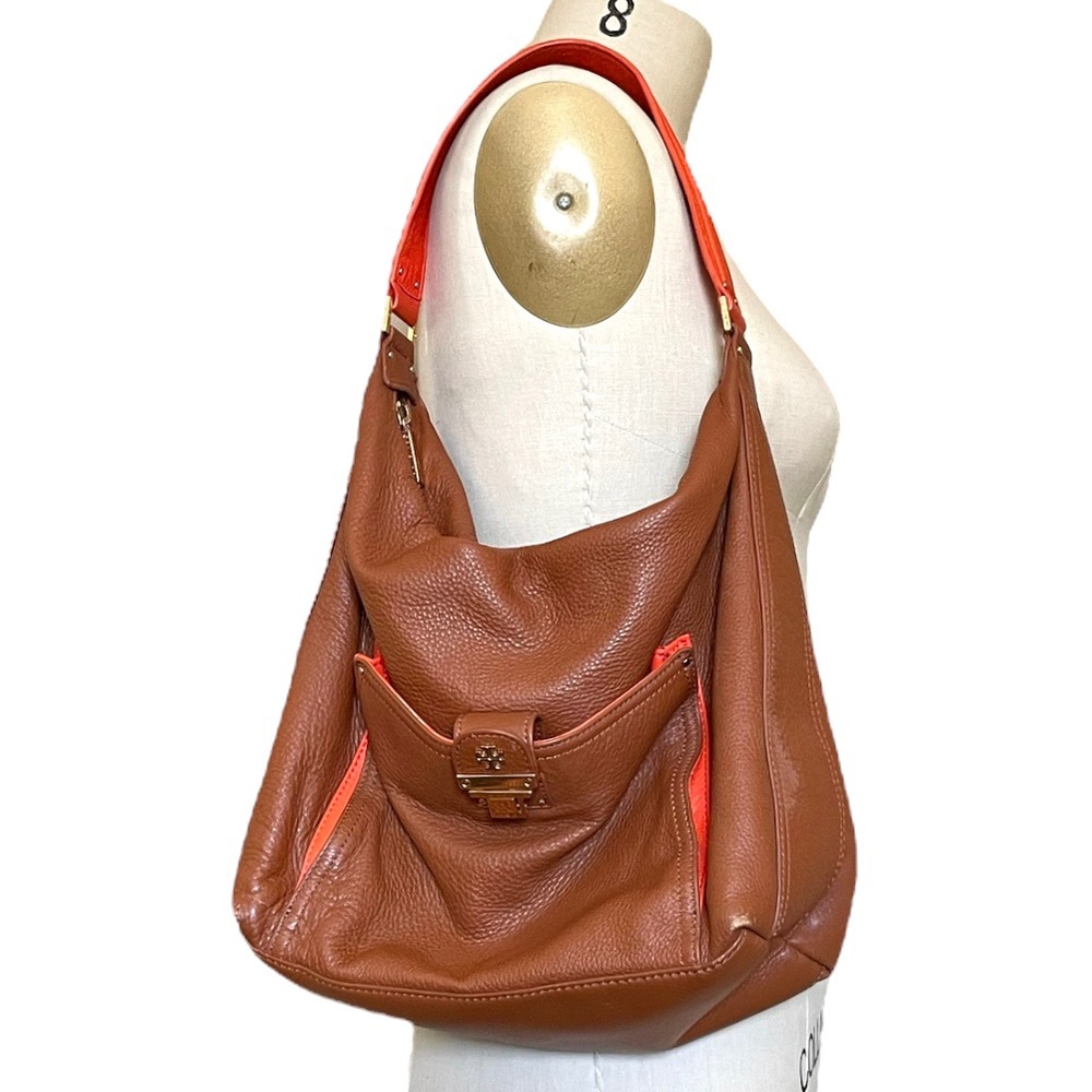 Tory Burch Brown and Orange Hobo Bag